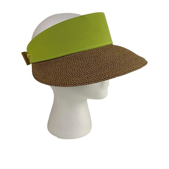 Eric Javits Squishee Straw Champ Womens Visor Lime Green UV Protection Packable - Picture 1 of 9